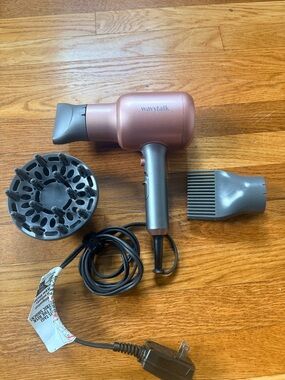 Wayvtalk Rose Gold Hair Dryer with Diffuser & Comb Attachments